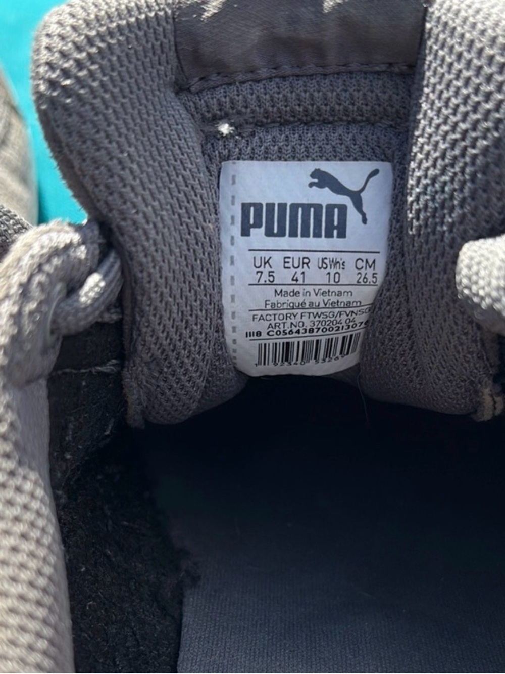Puma Gray Suede Sneakers with White Formstrip and Gold Logo - Picture 6 of 7